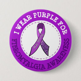 Lila Fibromyalgia Awareness Ribbon Button Knapp