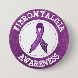 Lila Fibromyalgia Awareness Ribbon Button Knapp