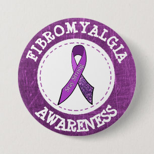 Lila Fibromyalgia Awareness Ribbon Button Knapp