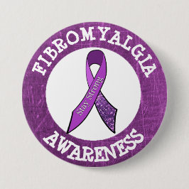 Lila Fibromyalgia Awareness Ribbon Button Knapp