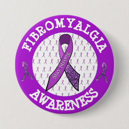 Lila Fibromyalgia Awareness Ribbon Button Knapp