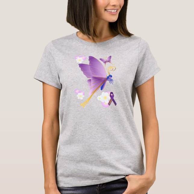 Lila Fibros medvetenhet T Shirt (Framsida)