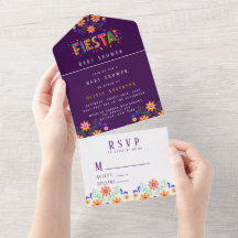 Lila Fiesta Blommigt Baby Shower
