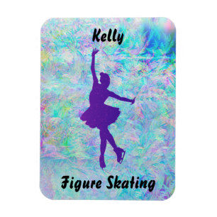 Lila Figur Skater om fryst is Magnet
