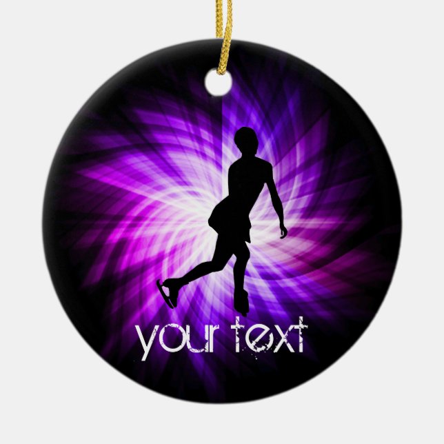 Lila Figur Skating Julgransprydnad Keramik (Framsidan)