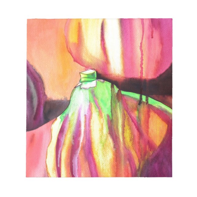 Lila Figuroriginalvattenfärgskonturmålning Anteckningsblock (Framsida)