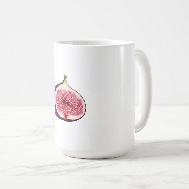 Lila fikon Frukt Utsnitt Illustration Kaffemugg (Framsida höger)