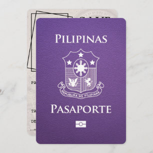 Lila Filippinskt pass, pass, spara datum Spara Datumet