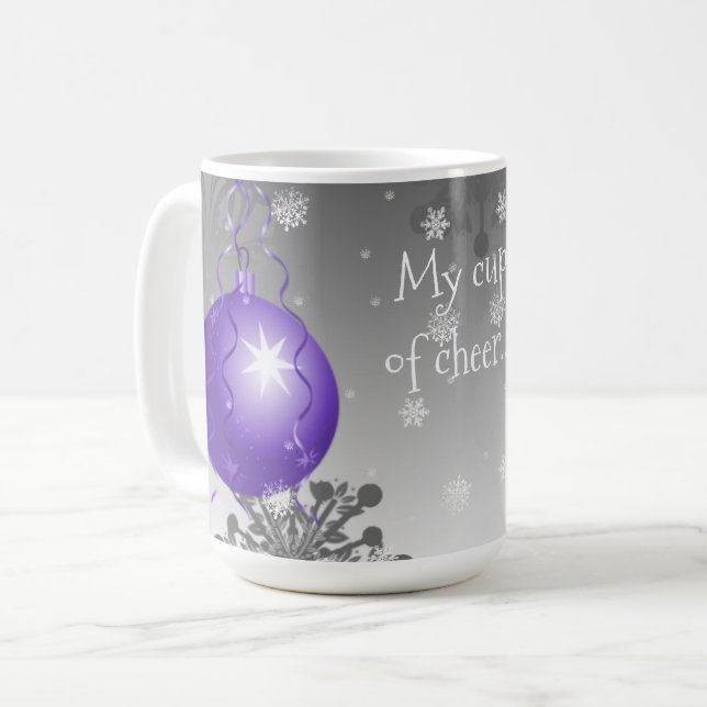 Lila Finare jul Ornament Coffee Mugg (Framsida vänster)