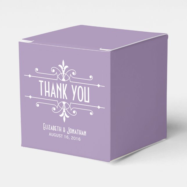 Lila Finare: Ornamental Favor Boxes Presentaskar (Framsidan Sidan)