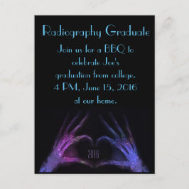 Lila finger gör hjärtröntgenröntgenundersökning Gr Vykort