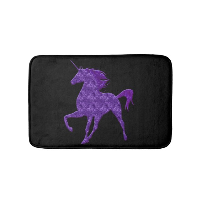 Lila Fire Unicorn Bath Mat Badrumsmatta (Framsidan)