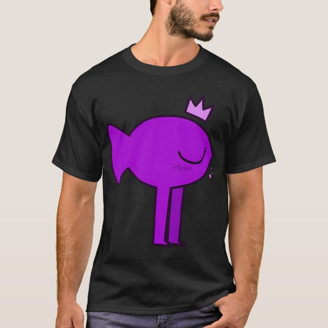 Lila fisk med ben t shirt (Framsida)