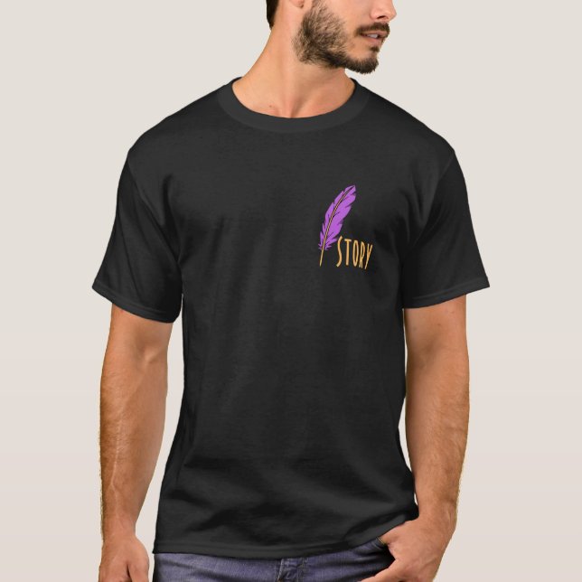 Lila fjäderberättelse T-shirt (Framsida)
