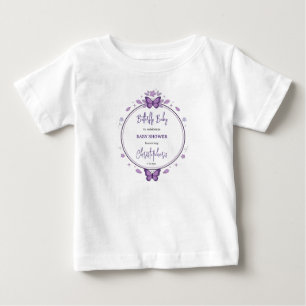 Lila Fjäril Baby Flicka Bebis Shower T Shirt