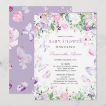 Lila Fjäril Baby Shower 