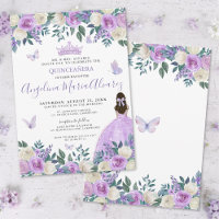 Lila Fjäril Blommig Quinceañera