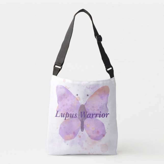 Lila fjäril Lupus krigare   Axelväska (Framsida)