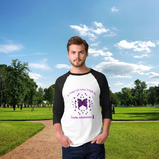 Lila Fjäril Lupus Medvetenhet Lila Band Maj T Shirt