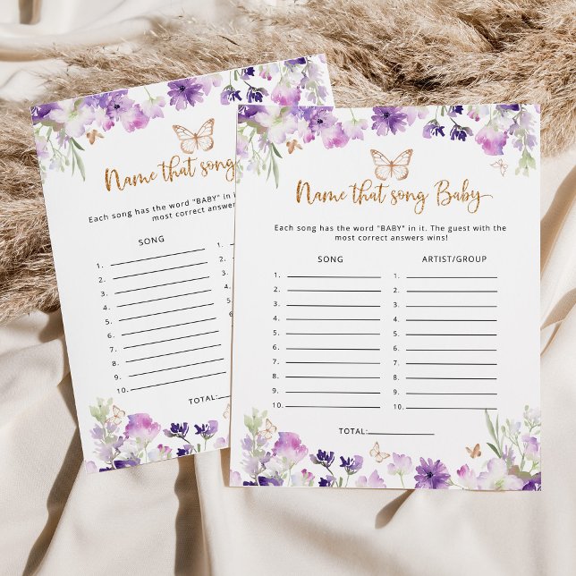 Lila fjäril Nämn den låten Baby spel (Skapare uppladdad)