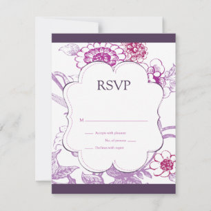 Lila Fjäril RSVP Svarskort OSA Kort