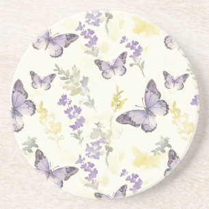 Lila fjärilar Lavendelblommor Underlägg
