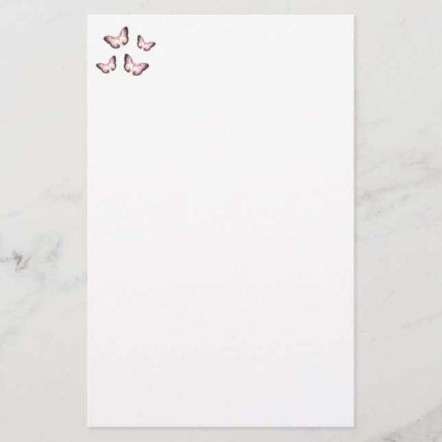 Lila Fjärilar Pappersvaror Brevpapper (Framsida)