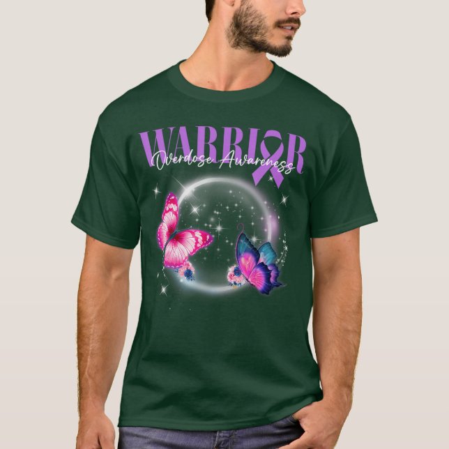 lila fjärilar t shirt (Framsida)