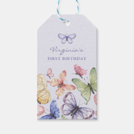 Lila Fjärils Födelsedag Presentetikett
