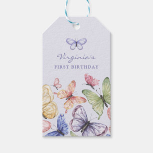 Lila Fjärils Födelsedag Presentetikett