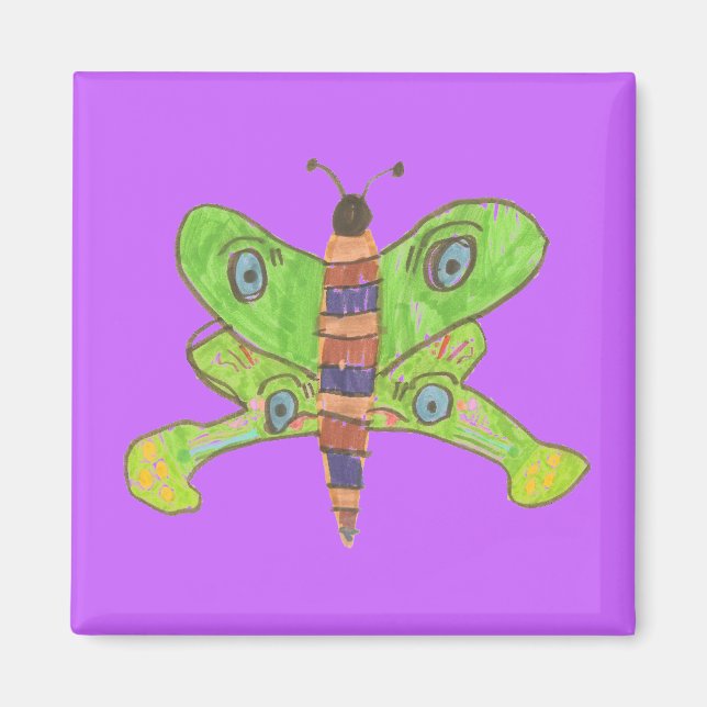 Lila fjärilsmagnet magnet (Framsidan)