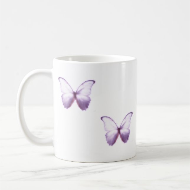 Lila Fjärilsmugg Kaffemugg (Vänster)