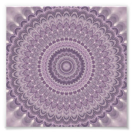Lila Fjäther mandala Fototryck