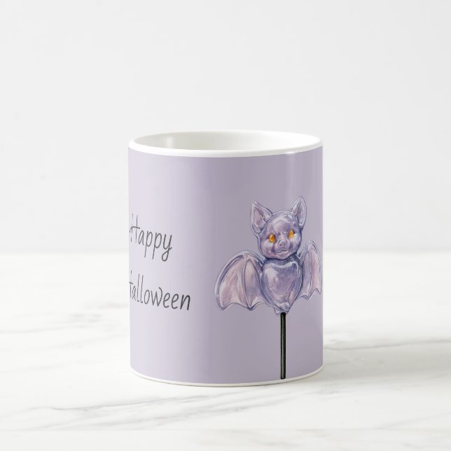 Lila Fladdermus Halloween Kaffemugg (Center)