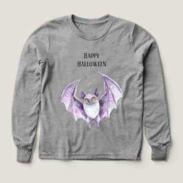 Lila Fladdermus Kuslig Halloween   T Shirt