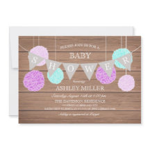 Lila Flaggor in Fluffs - Babykläder inbjudan