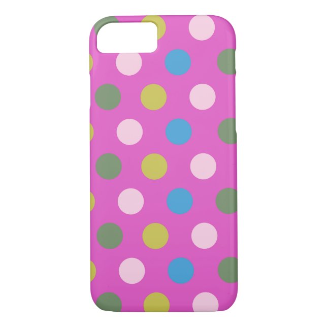 Lila Flerfärgat Polka dots Case-Mate iPhone Skal (Baksida)