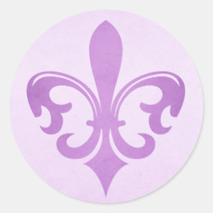 Lila Fleur de lis-dekal Runt Klistermärke