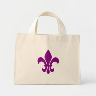 Lila Fleur de Lis Mini Tygkasse