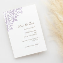 Lila Fleur de Lis Mönster Bröllop