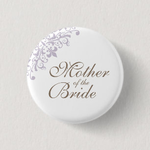 Lila Fleur de Lis Script Budens mamma Knapp