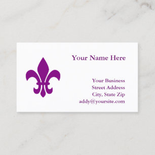 Lila Fleur de Lis Visitkort