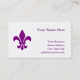 Lila Fleur de Lis Visitkort