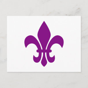 Lila Fleur de Lis Vykort