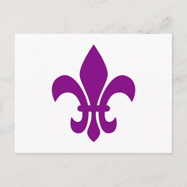 Lila Fleur de Lis Vykort (Framsida)