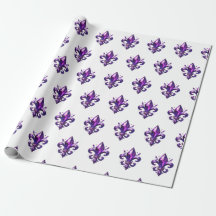 lila fleur de lys inslagspapper 