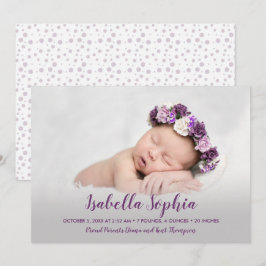 Lila Flicka Fotofödelse Meddelande