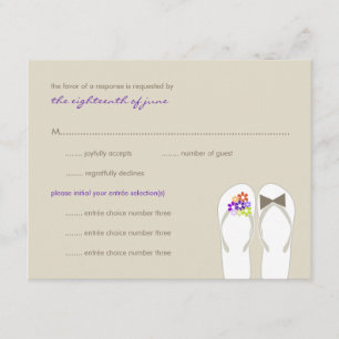 Lila Flinflip flops Beach Wedding OSA kort