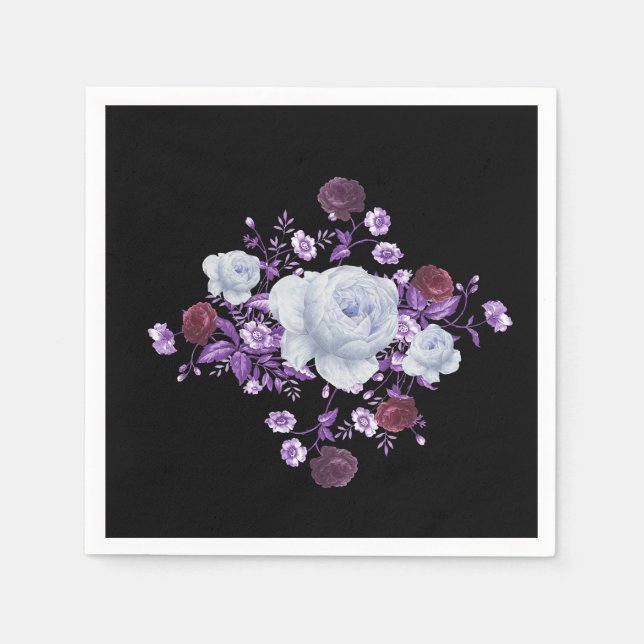 LILA FLÖDEN,SVART BAKGRUND PAPPERSSERVETT (Framsidan)