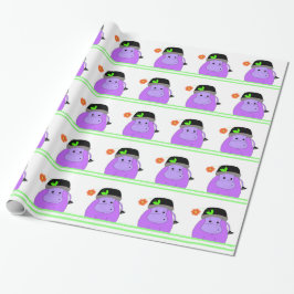 Lila Flodhäst Födelsedagsdesign Presentpapper